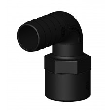 Racor Hembra-entronque 90º negro